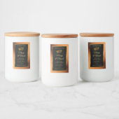 Zwarte Glitter-productlabels koper met Ladybug Voedselcontainer Etiket (Flessen)