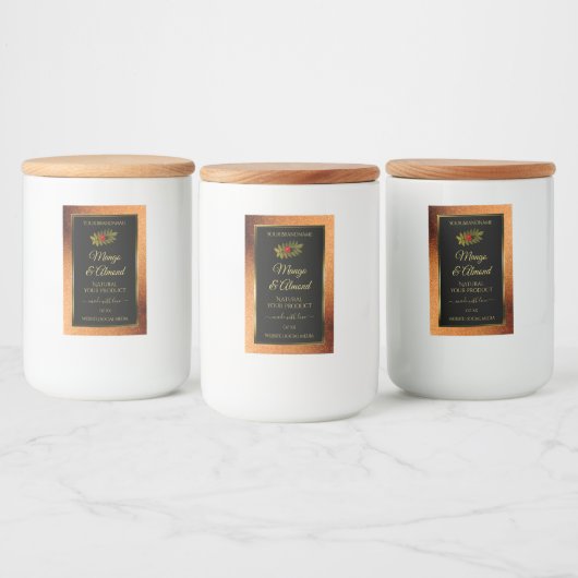 Zwarte Glitter-productlabels koper met Ladybug Voedselcontainer Etiket (Flessen)