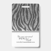 Zwarte Glitter Professional CNA Zuster Fotonaam Badge (Back)