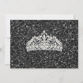 Zwarte Glitter, Quinceañera Jurk Kaart (Achterkant)