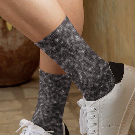 Zwarte Glitter Sequin Glam Sparkle Sokken