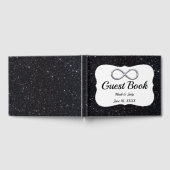 Zwarte Glitter Silver Infinity-gids Gastenboek (Volledig)