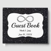 Zwarte Glitter Silver Infinity-gids Gastenboek (Voorkant)