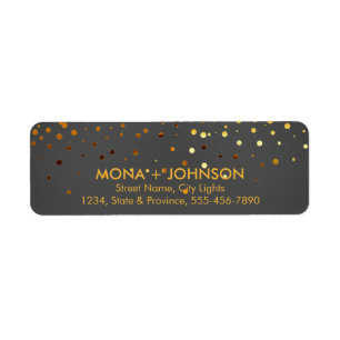Zwarte Glitter Sparkle Confetti Stippen Moderne Etiket
