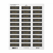 Zwarte Glitter Sparkle Confetti Stippen Moderne Etiket (Full Sheet)