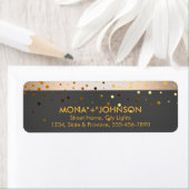 Zwarte Glitter Sparkle Confetti Stippen Moderne Etiket (Insitu)