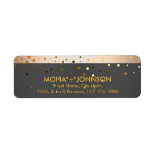 Zwarte Glitter Sparkle Confetti Stippen Moderne Etiket