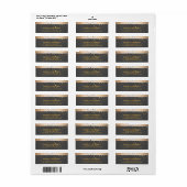 Zwarte Glitter Sparkle Confetti Stippen Moderne Etiket (Full Sheet)