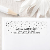 Zwarte glitter Sparkle Confetti Stippen Moderne Etiket (Insitu)