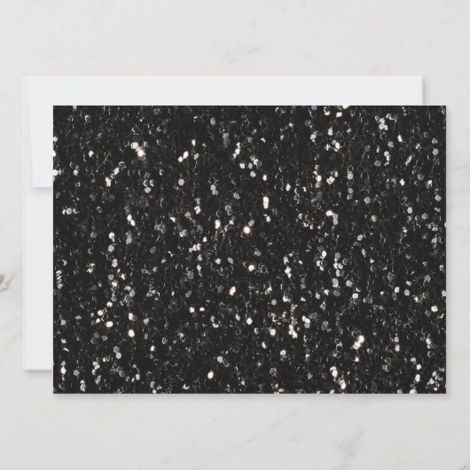 Zwarte glitter sparkles Sweet 16 elegant script Kaart (Achterkant)