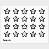 Zwarte glitter star aanpasbare monogram stickers (Vel)