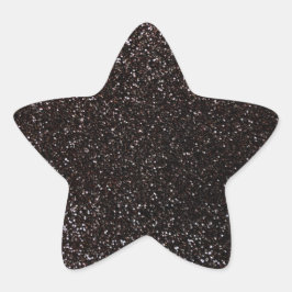 Zwarte glitter ster sticker