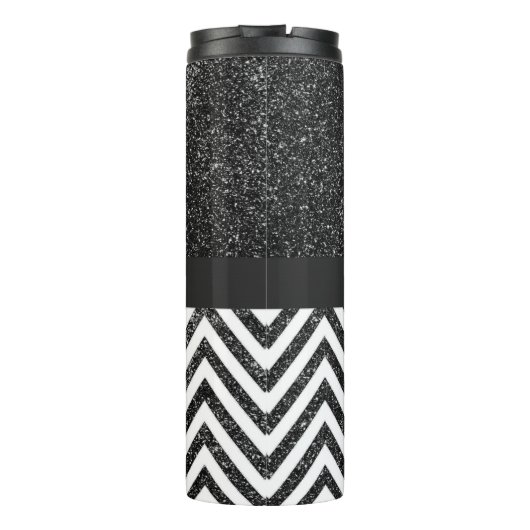 Zwarte glitter thermosbeker (Achterkant)