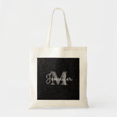 Zwarte glitter tote bag (Voorkant)