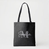 Zwarte glitter tote bag (Voorkant)