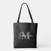 Zwarte glitter tote bag (Achterkant)
