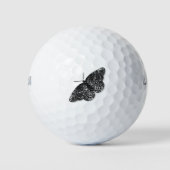 Zwarte Glitter Vlinder Golfballen (Voorkant)