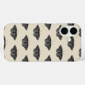 Zwarte Glitter Vlinder Patroon op Crème Case-Mate iPhone Case (Achterkant (horizontaal))