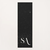 Zwarte Glitter Yoga Mat met Aangepaste Initialen (Voorkant)
