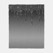 Zwarte Glitterdruppels Fleece Deken (Voorkant)