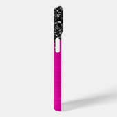 Zwarte Glitterdruppels Hot Pink Glam Handtekening Case-Mate iPhone Case (Achterkant / Rechts)