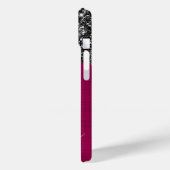 Zwarte Glitterdruppels Hot Pink Glam Handtekening Case-Mate iPhone Case (Achterkant / Links)