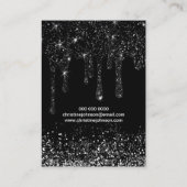 zwarte glitterkaart met druppelaar visitekaartje (Achterkant)
