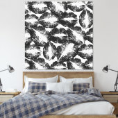 Zwarte glitterliften canvas afdruk (Insitu (Slaapkamer))