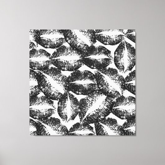 Zwarte glitterliften canvas afdruk (Voorkant)