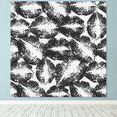 Zwarte glitterliften canvas afdruk (Insitu (Houten vloer))