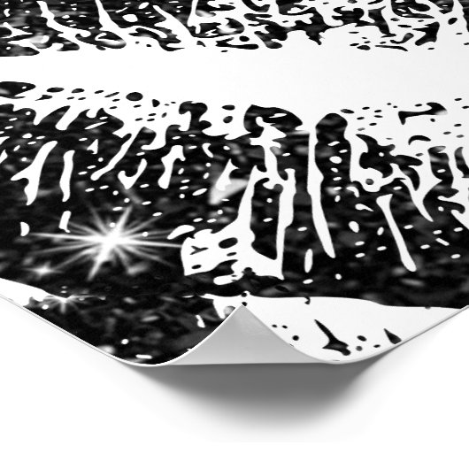 Zwarte glitterliften poster (Hoek)