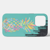 Zwarte Glitters Drips Ananas Mint Groen Case-Mate iPhone Case (Achterkant (horizontaal))