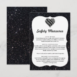 Zwarte Glitters Zwart & Wit Hart Veiligheidsmaatre Informatiekaartje