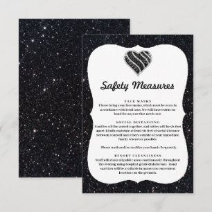Zwarte Glitters Zwart & Wit Hart Veiligheidsmaatre Informatiekaartje