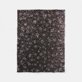 Zwarte glittersterren fleece deken (Voorkant)