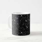 Zwarte Glittertextuur Elegante Minimale Glamour Koffiemok (Voorkant links)