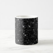 Zwarte Glittertextuur Elegante Minimale Glamour Koffiemok (Center)