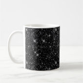 Zwarte Glittertextuur Elegante Minimale Glamour Koffiemok (Links)