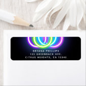 Zwarte gloed Neon Lights Birthday Party Etiket (Insitu)