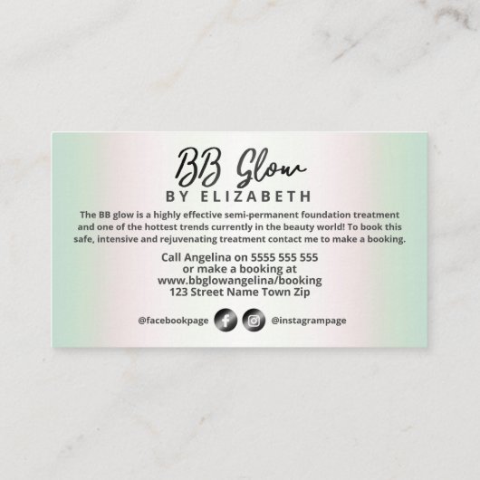 Zwarte gloedbehandeling zwarte glitter visitekaartje (Achterkant)