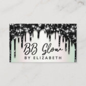 Zwarte gloedbehandeling zwarte glitter visitekaartje (Voorkant)