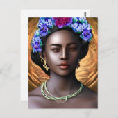 Zwarte godin | Afro-Amerikaanse vrouw AI Art Briefkaart (Voorkant / Achterkant)