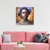 Zwarte godin | Afro-Amerikaanse vrouw AI Art Canvas Afdruk (Insitu (Woonkamer))