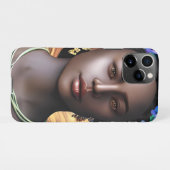 Zwarte godin | Afro-Amerikaanse vrouw AI Art iPhone Hoesje (Achterkant horizontaal)