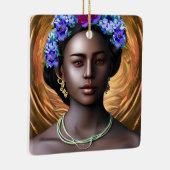Zwarte godin | Afro-Amerikaanse vrouw AI Art Keramisch Ornament (Rechts)