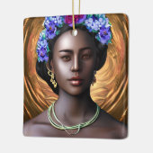 Zwarte godin | Afro-Amerikaanse vrouw AI Art Keramisch Ornament (Links)