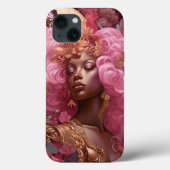Zwarte godin in roze en goud Case-Mate iPhone case (Achterkant)