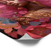 Zwarte godin in roze en goud poster (Hoek)