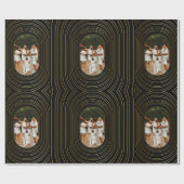 Zwarte Gold Aangepaste fotoserie Kerstmis Cadeaupapier (Vlak)