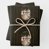 Zwarte Gold Aangepaste fotoserie Kerstmis Inpakpapier Vel (In situ)